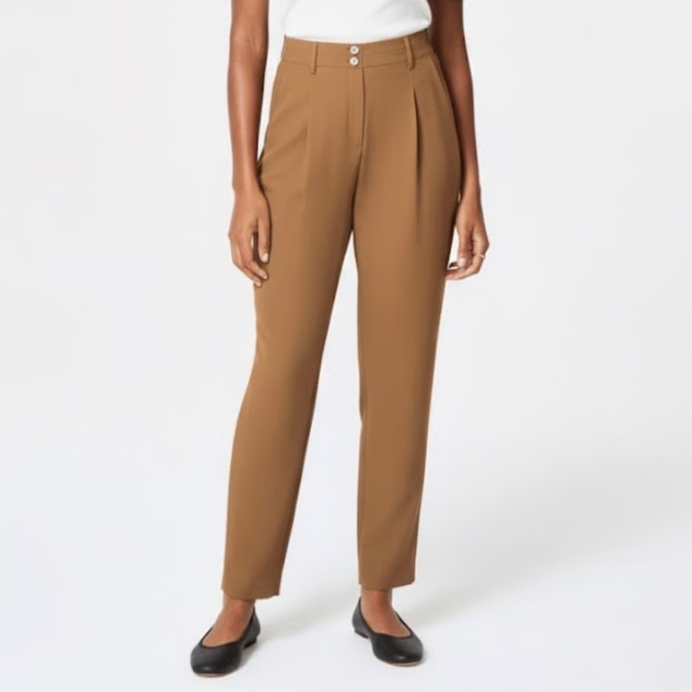 SPANX - Tall Carefree Crepe Tapered Ankle Pant with Pockets - Camel